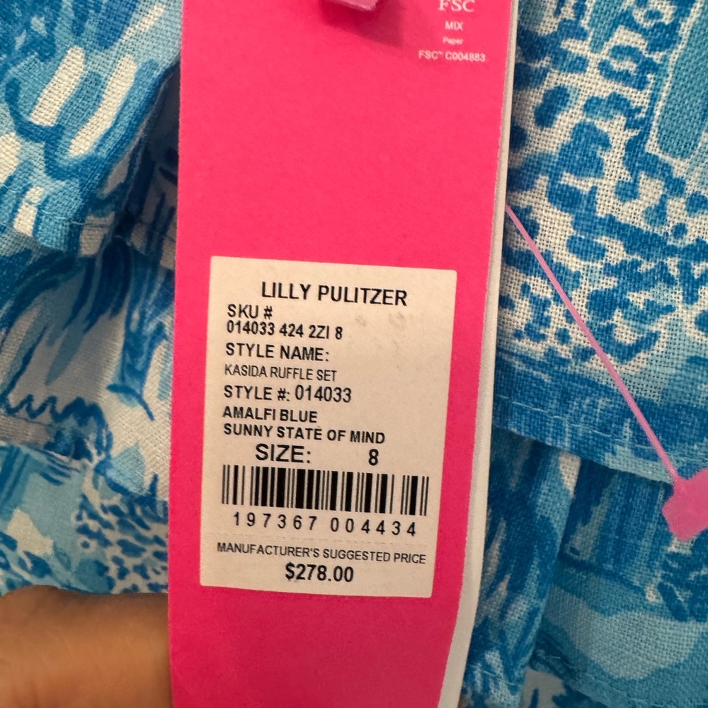 Lilly Pulitzer Amalfi Blue Kasida Ruffle Set - Picture 6 of 9